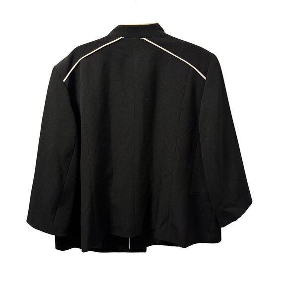 Kasper Plus Size Black Blazer With White Piping Size 24W Polyester Blend - Picture 6 of 12